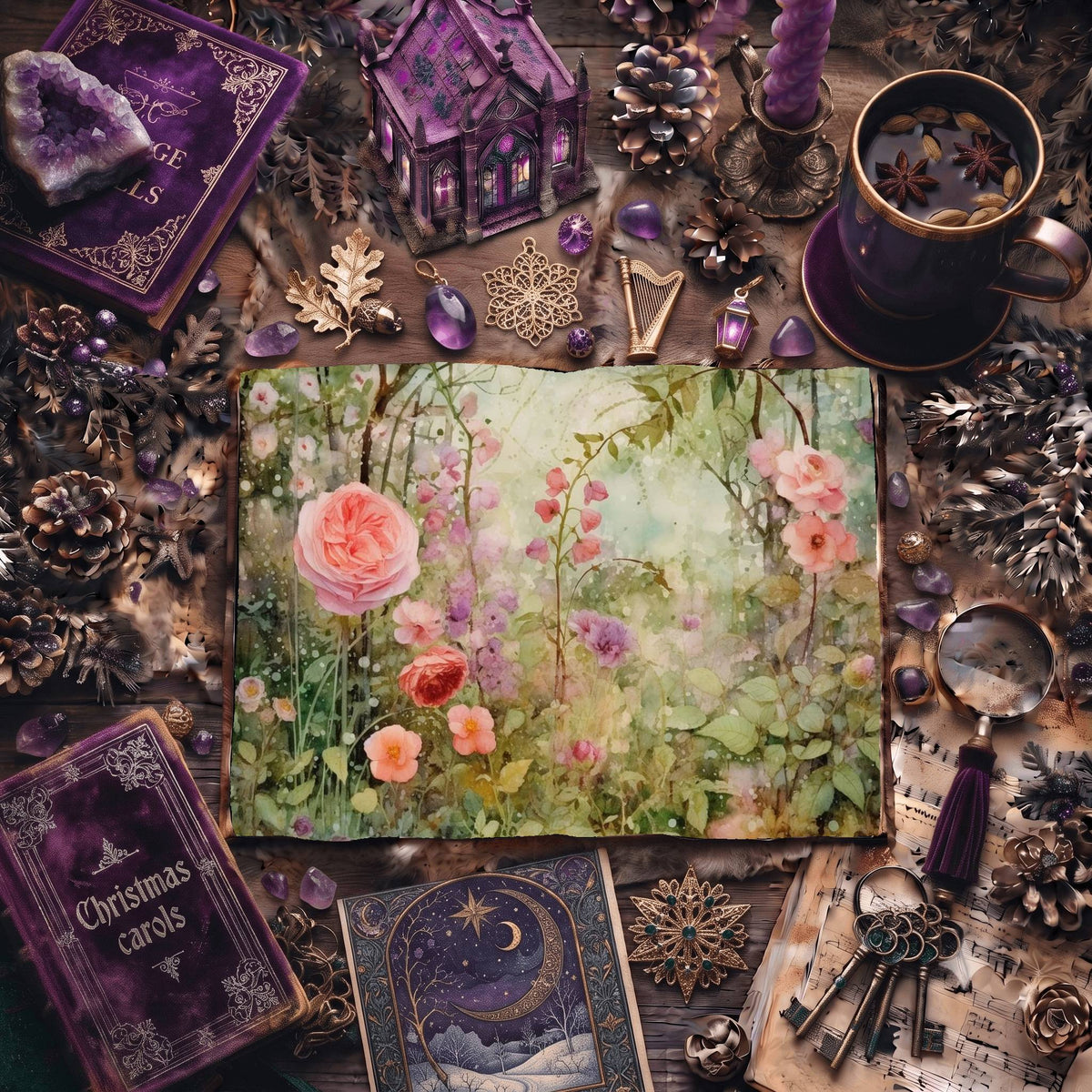 Rose Garden printable junk journal paper, page preview 7
