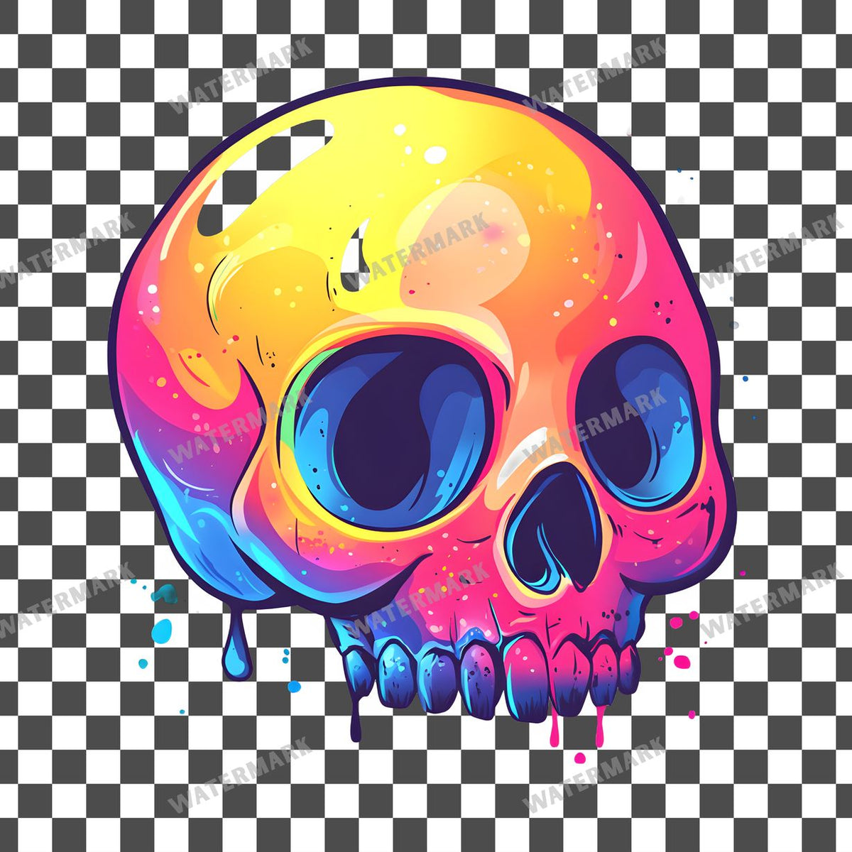 Skull Kawaii Style Clipart Pngs