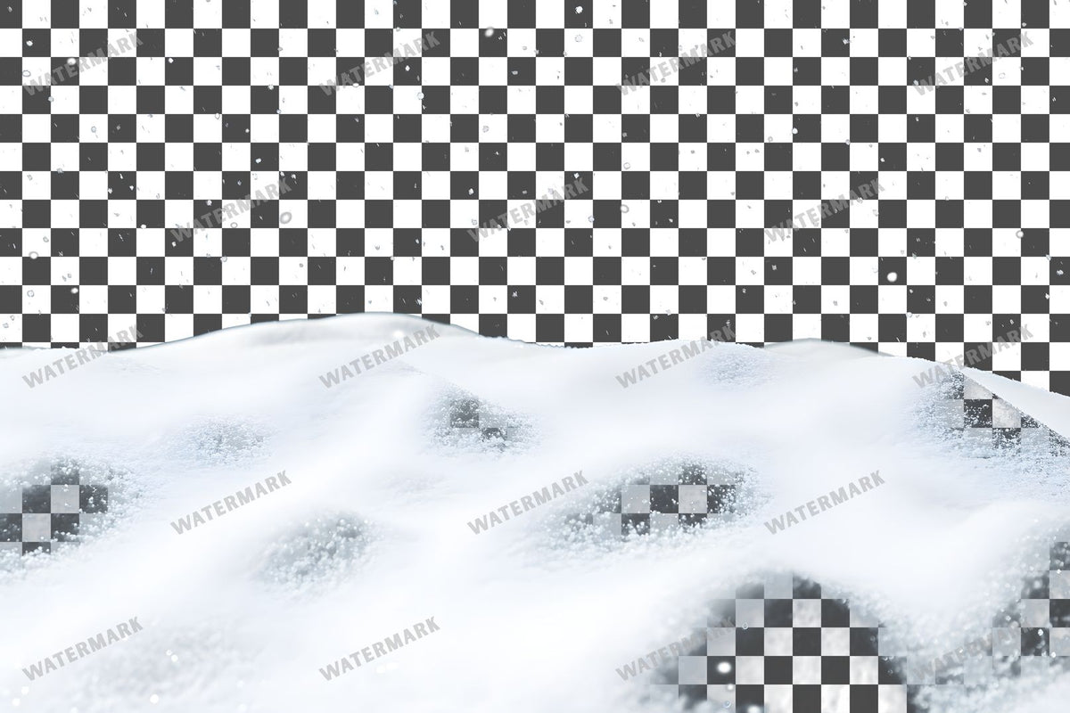 Snow-Covered Ground PNG overlay on a transparent checkered background, preview 7