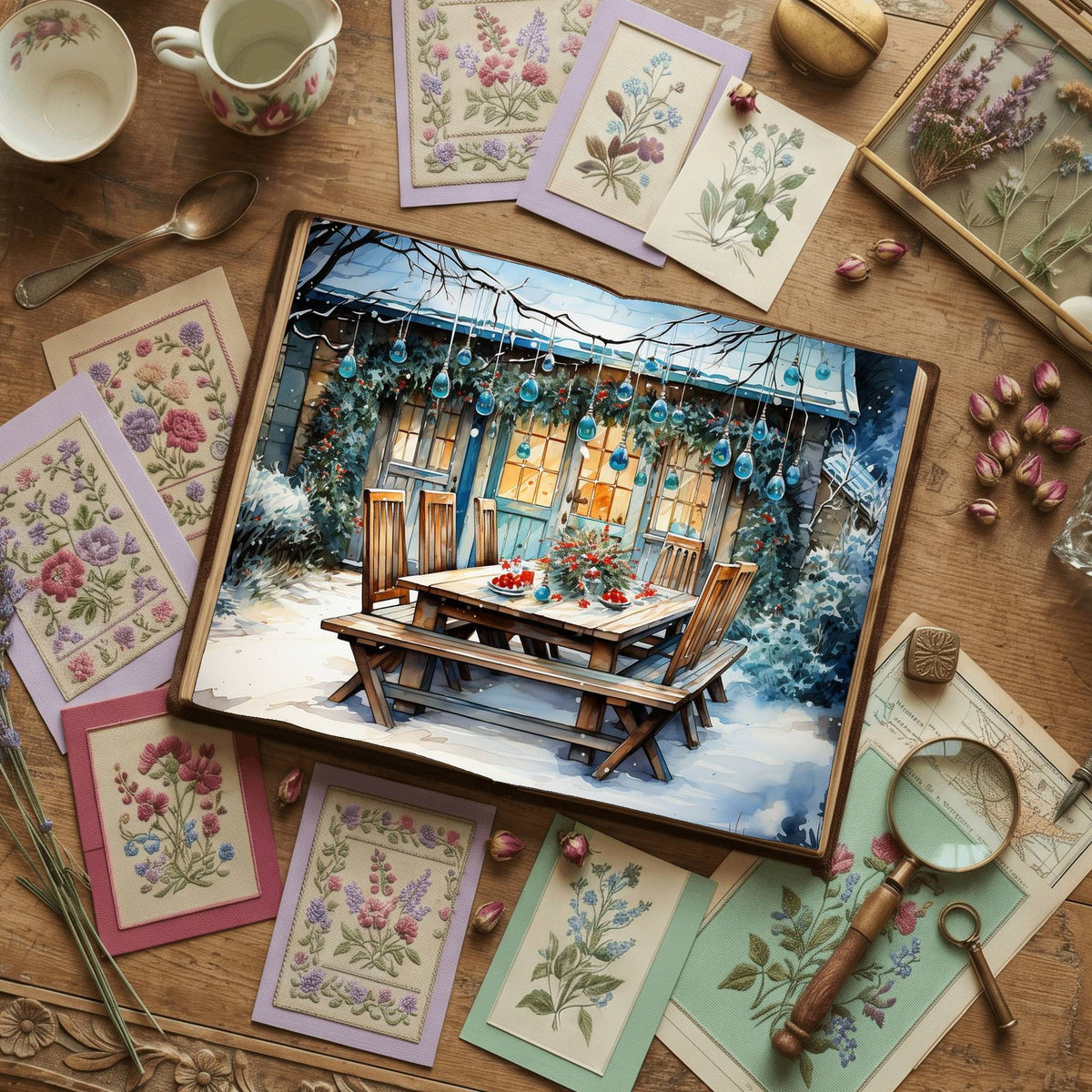 Snow Cabin Digital Papers