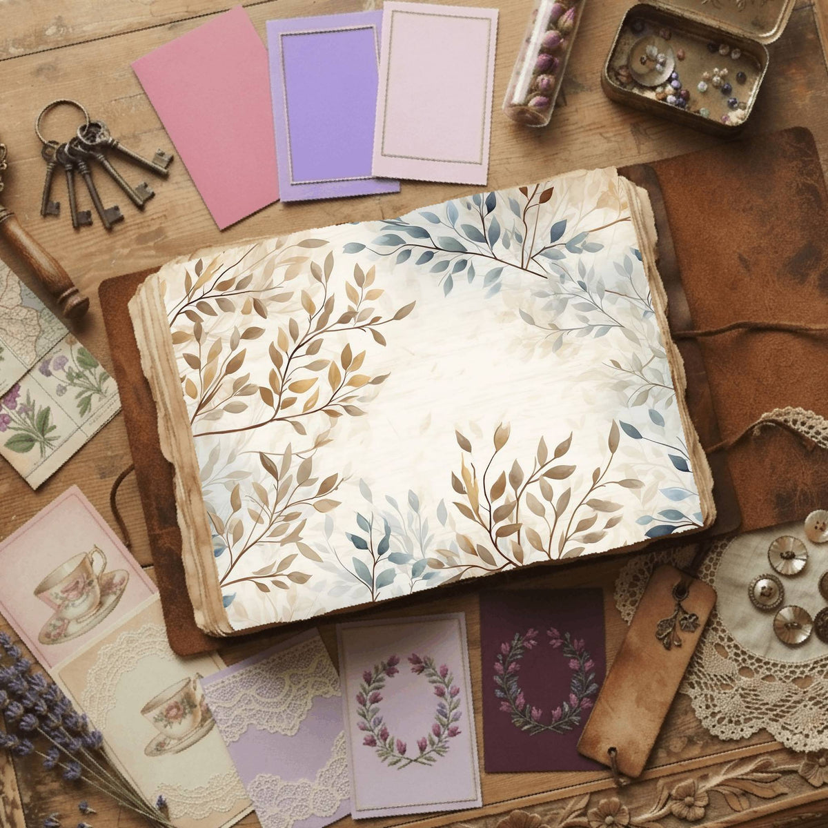 Spring Leaves Digital Papers