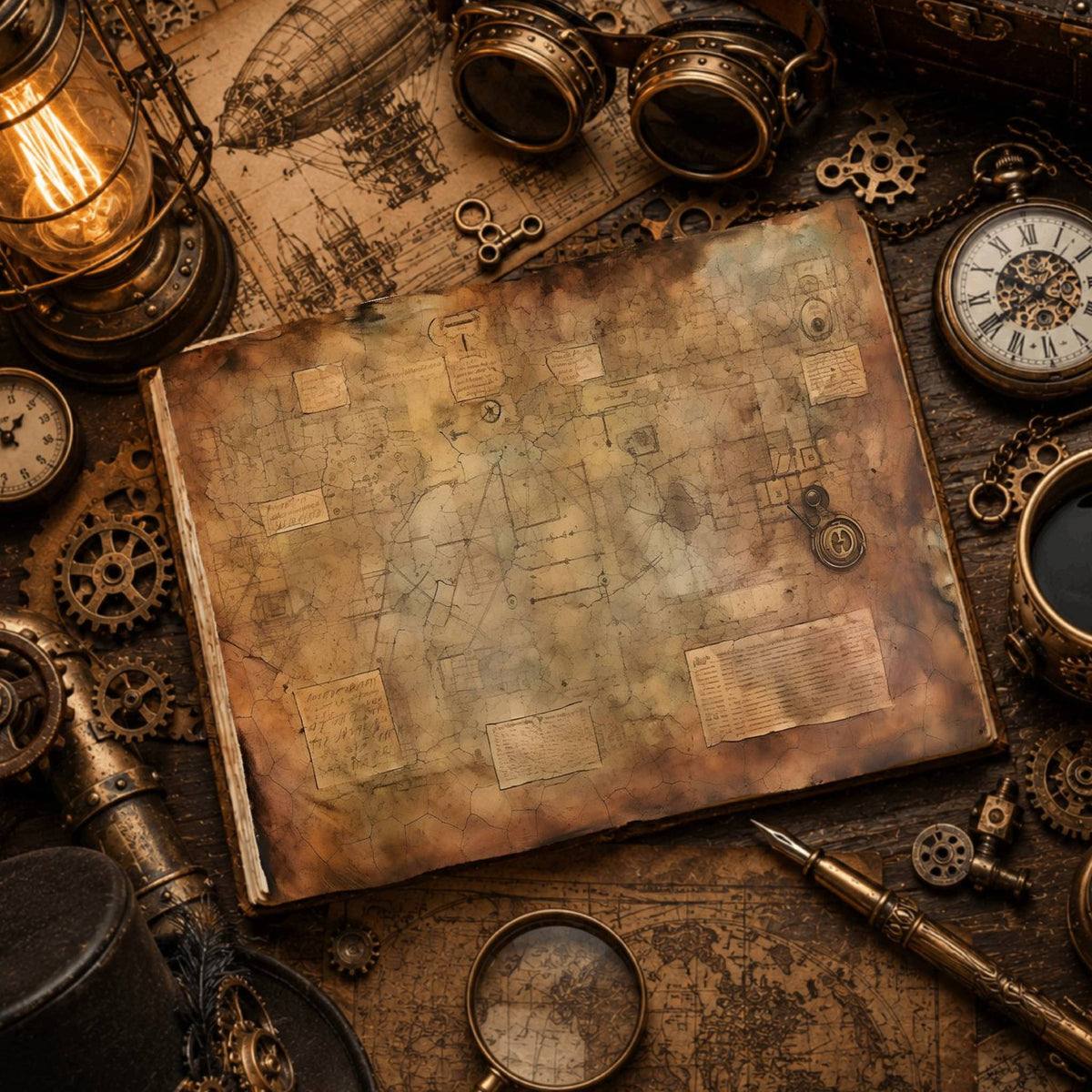 Steampunk Plain Grunge printable junk journal paper, page preview 7