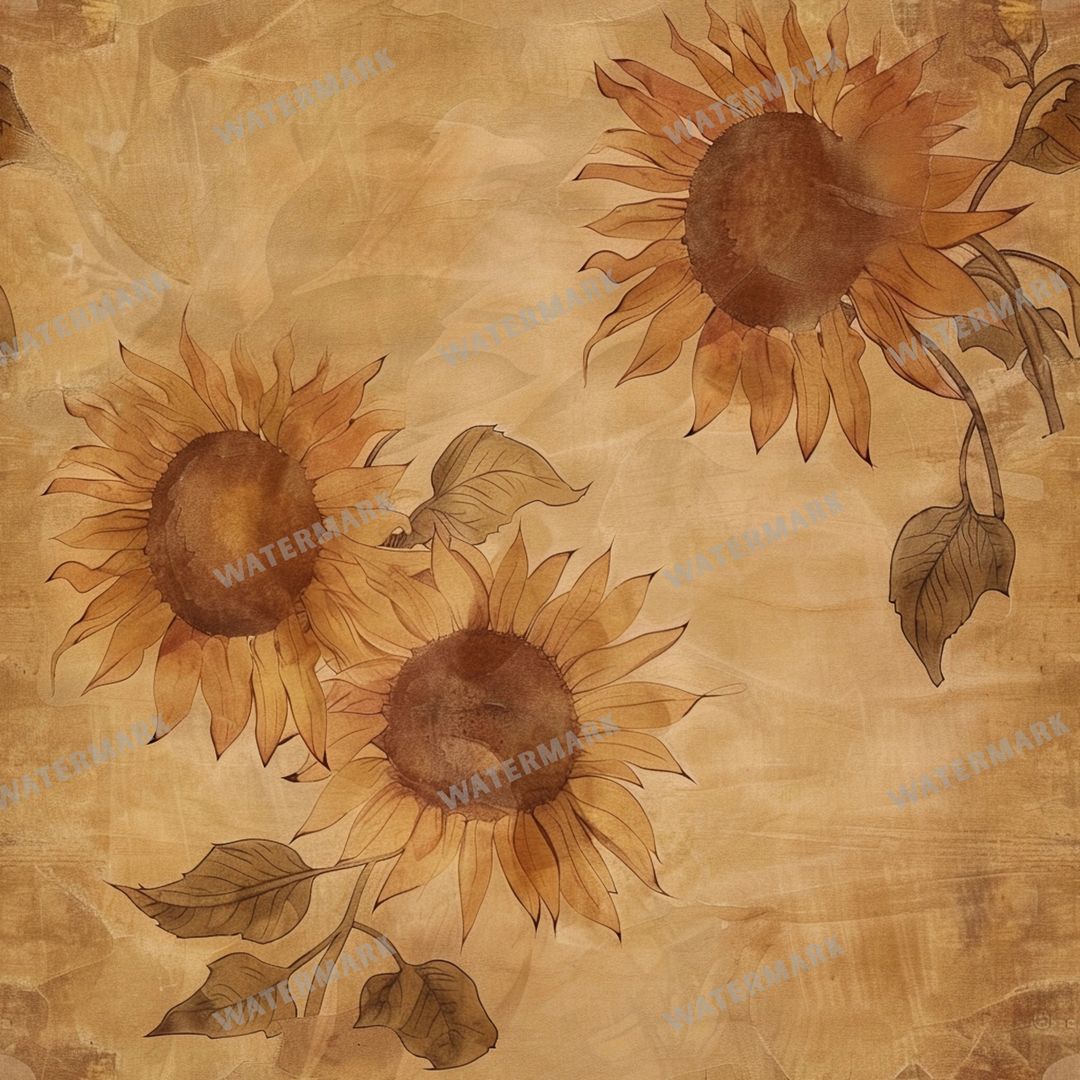 Sunflowers Seamless Pattern