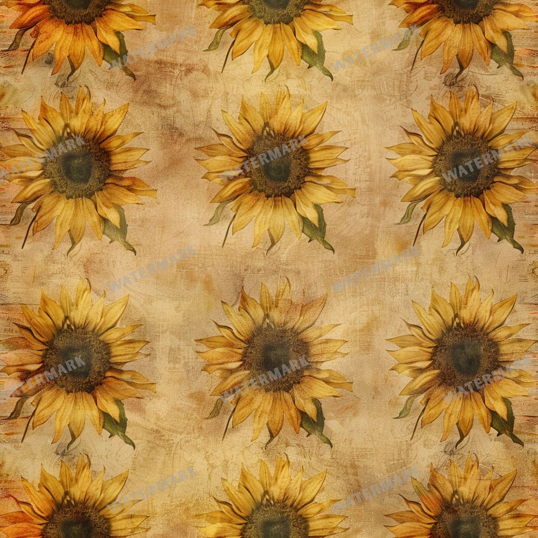 Sunflowers Seamless Pattern