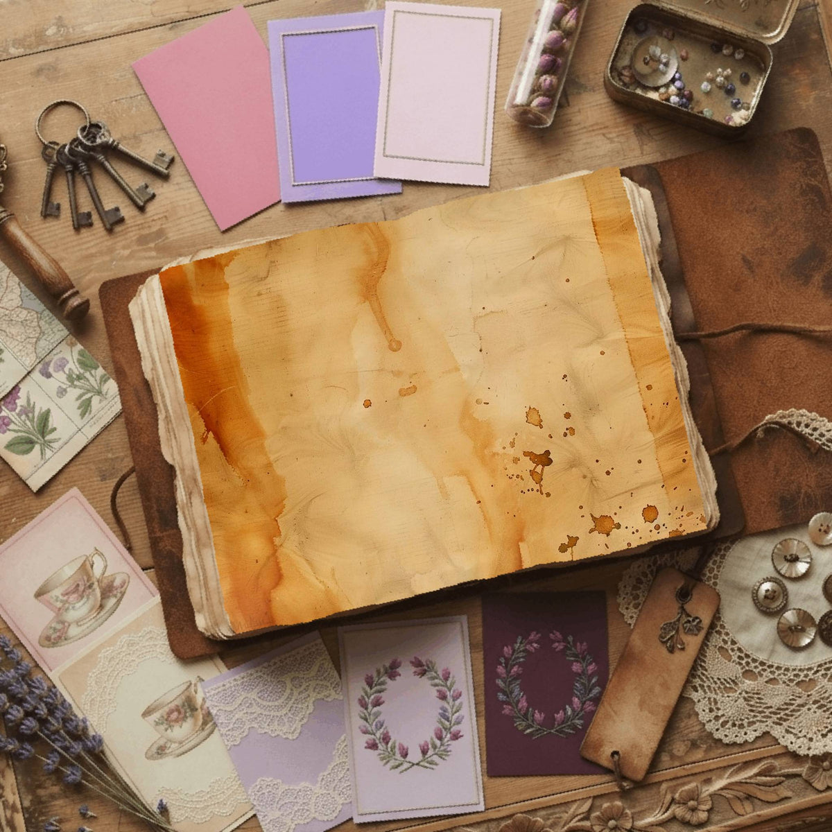 Tea printable junk journal paper, page preview 7