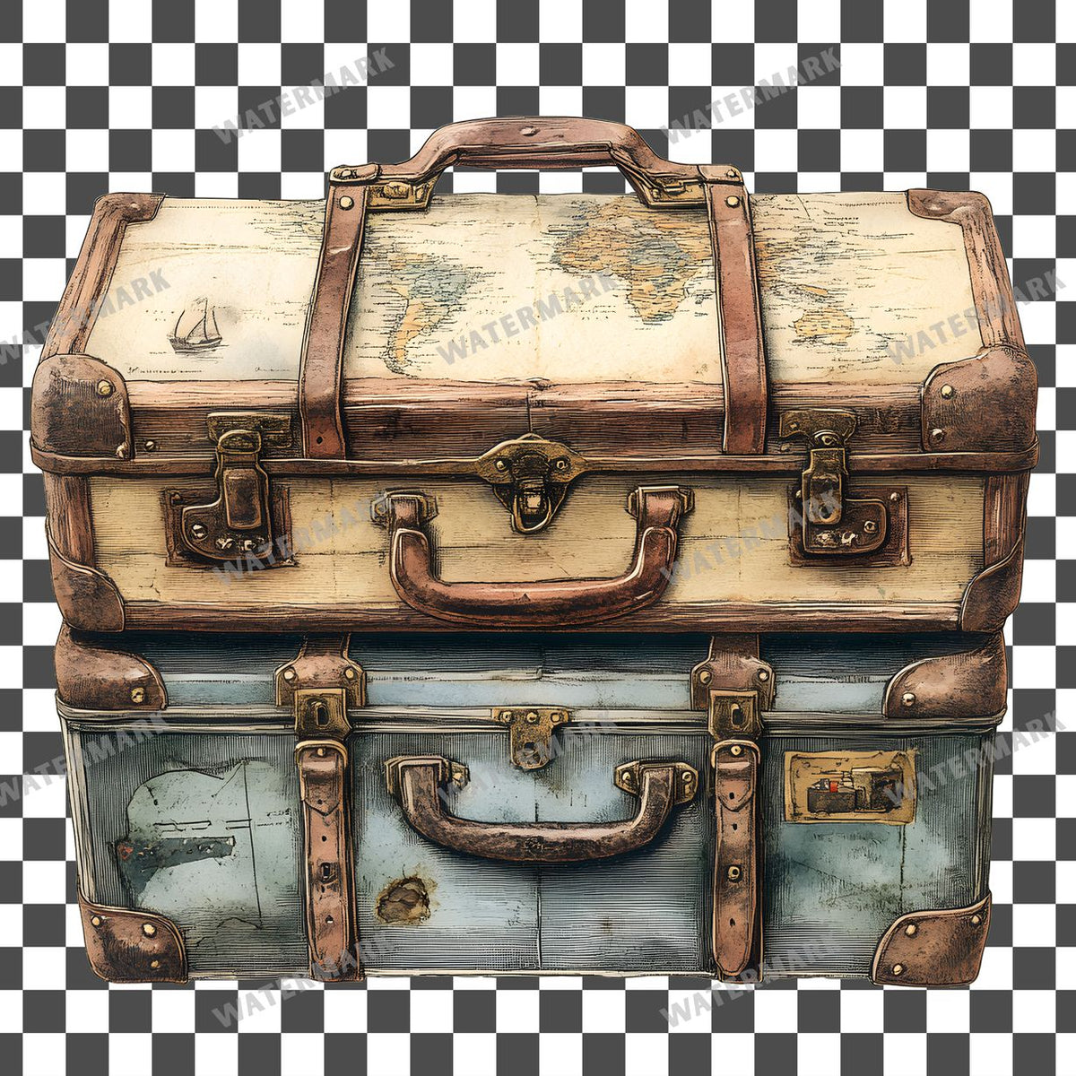 Travel Vintage Style Clipart Pngs