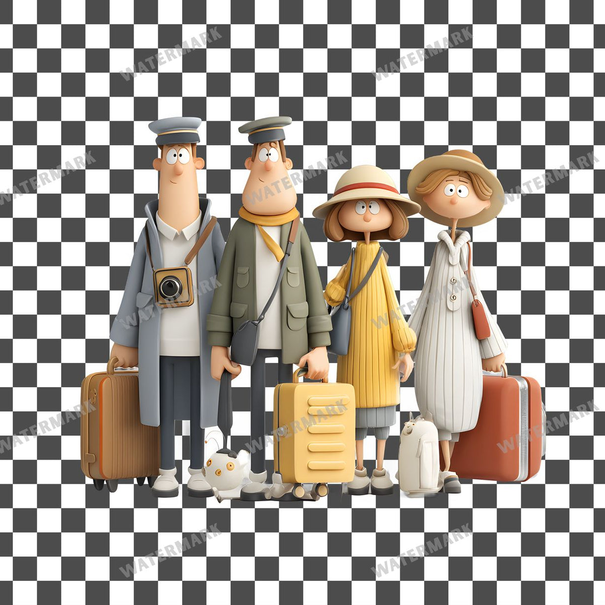 Traveling Characters Clipart Pngs