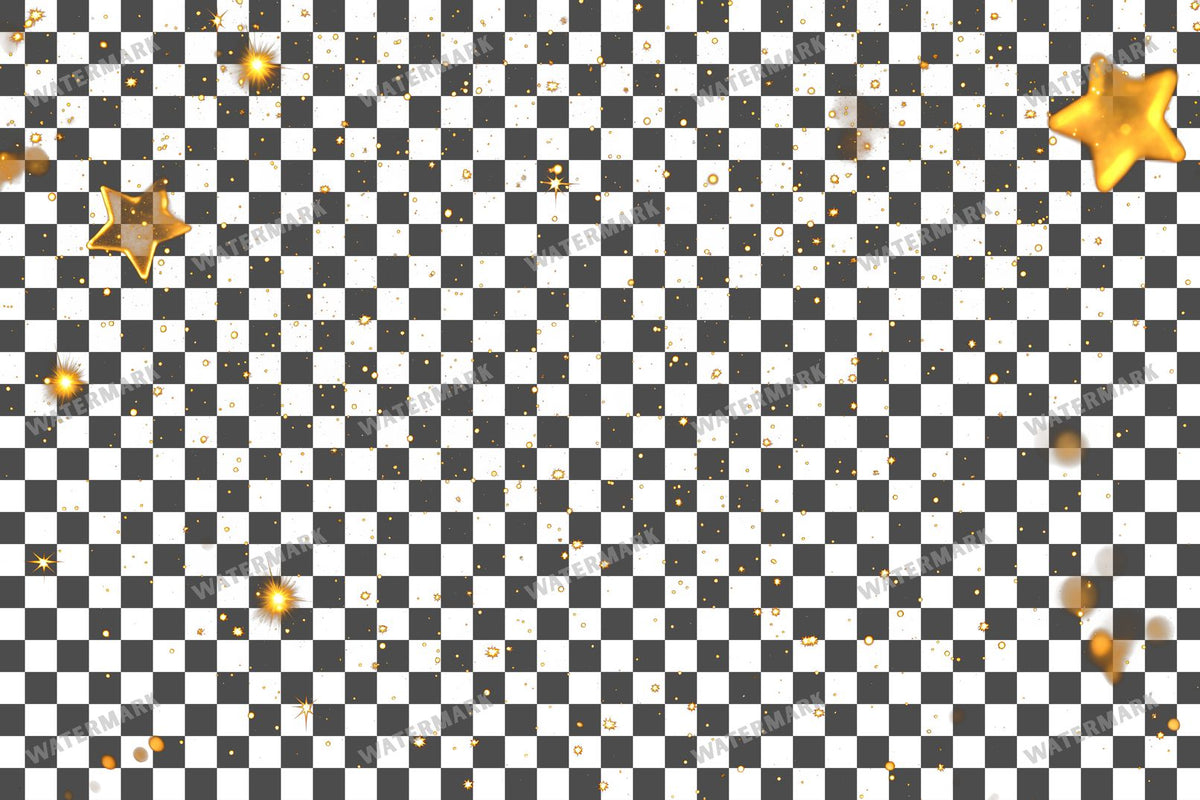 Twinkling Gold Stars Transparent Overlay Pngs