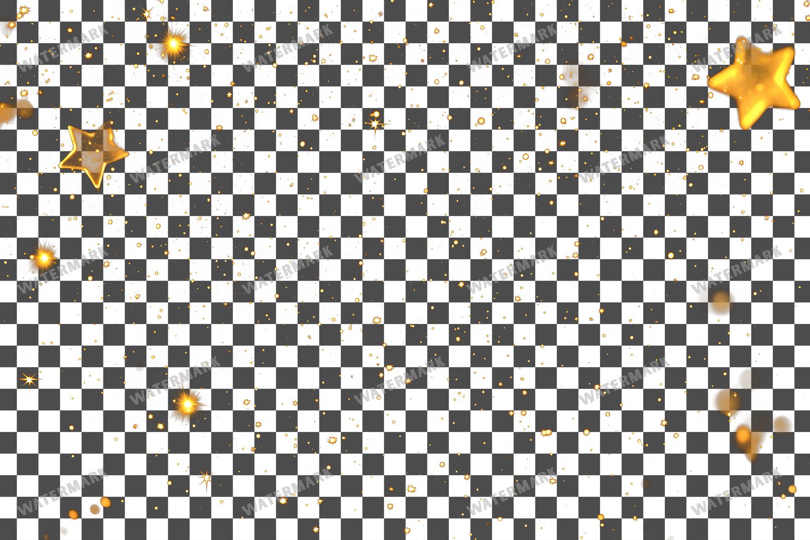Twinkling Gold Stars Transparent Overlay Pngs