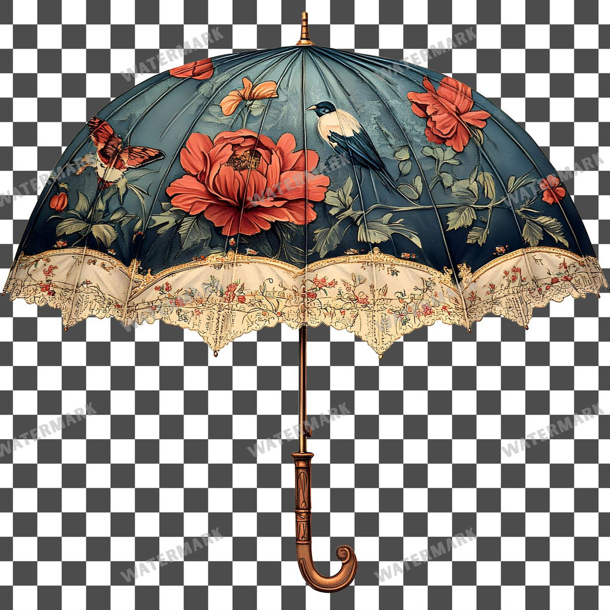 Umbrella Vintage Style Clipart Pngs
