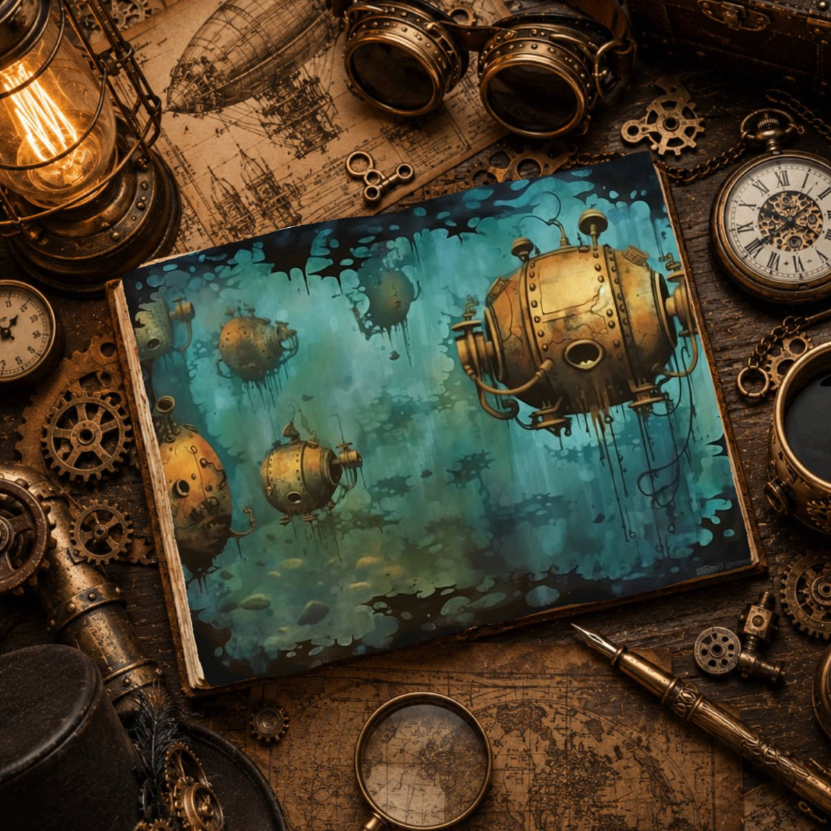 Underwater Steampunk Digital Papers