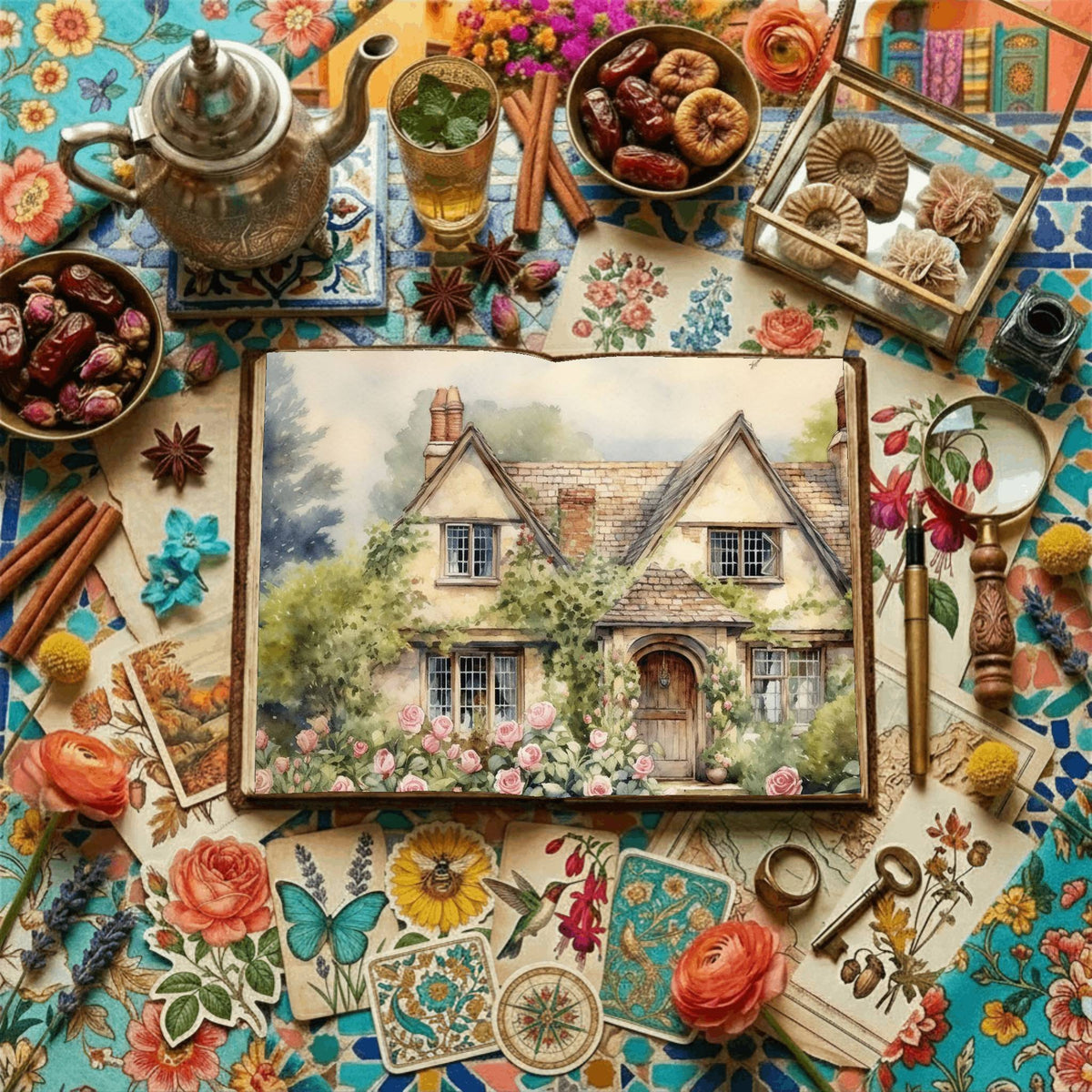 Victorian Garden printable junk journal paper, page preview 7
