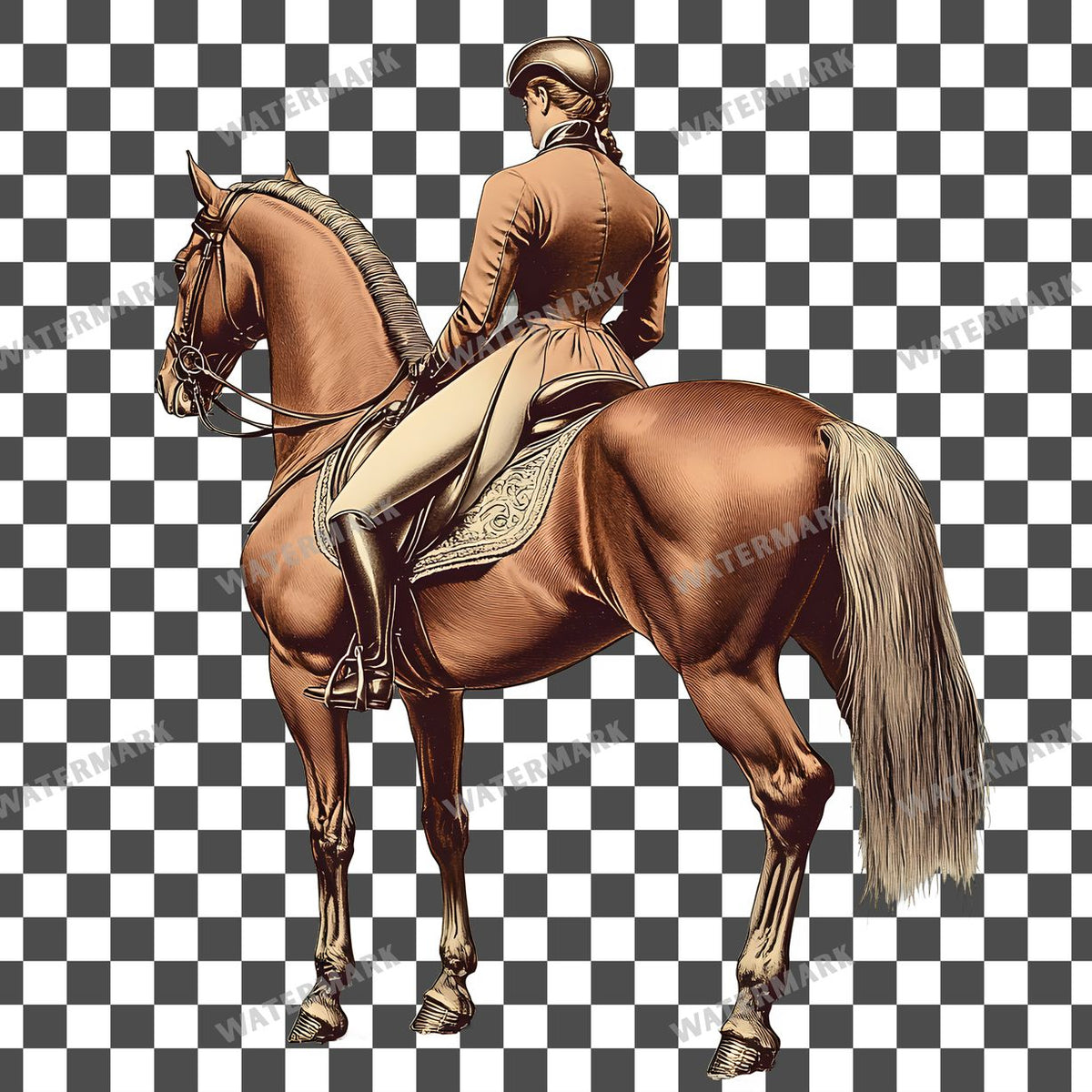 Vintage Equestrian Vintage Style Clipart Pngs