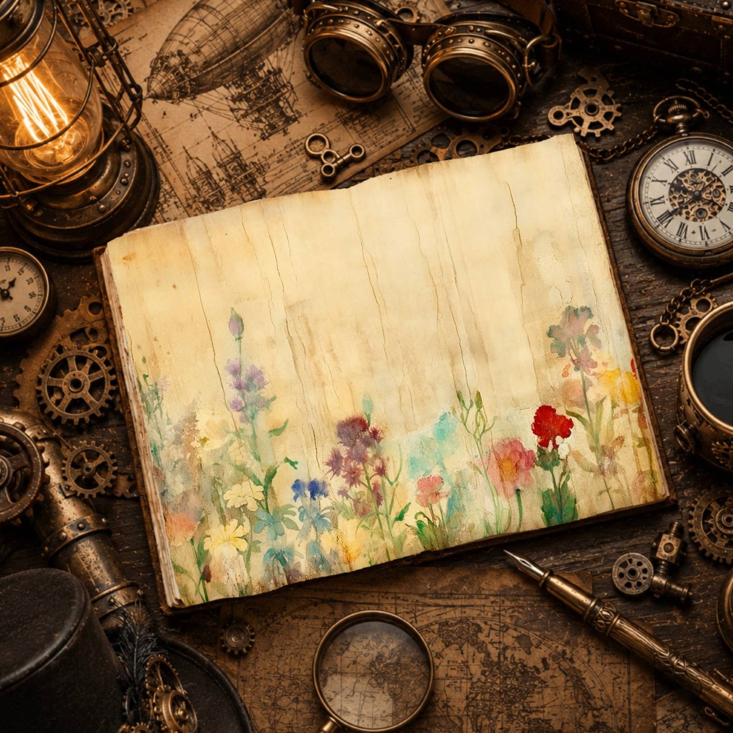 Vintage Wildflower Digital Papers