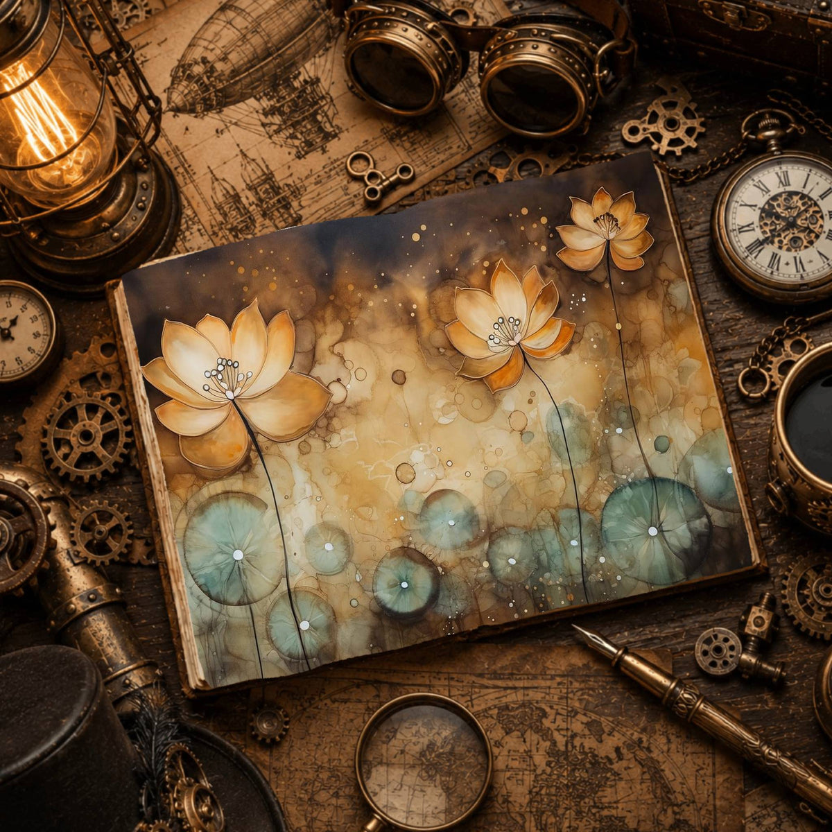 Water Lilies Digital Papers