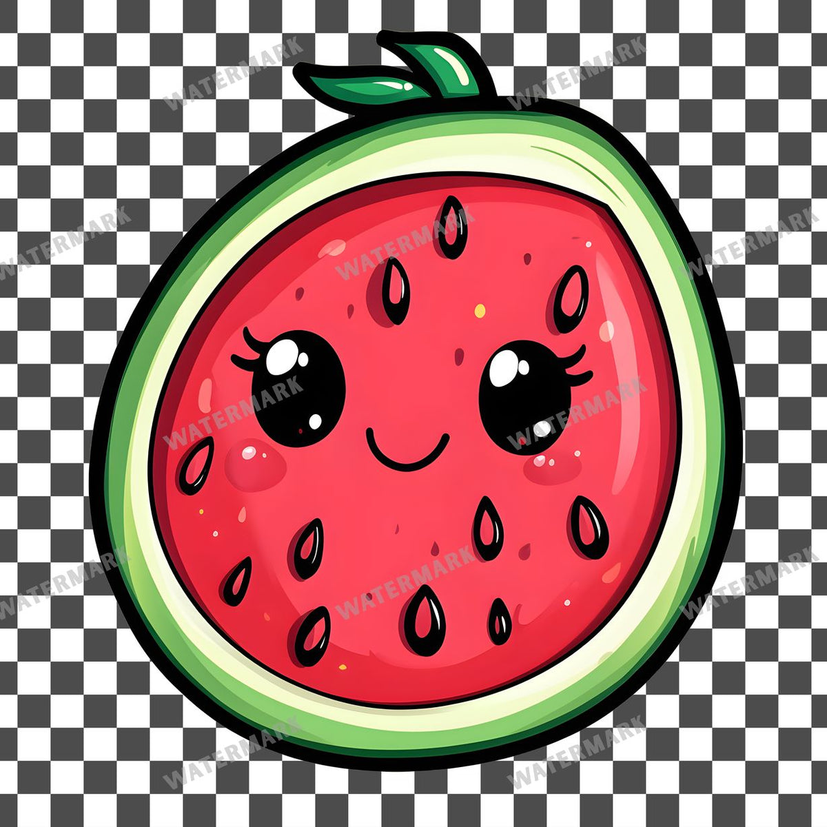 Watermelon Kawaii Style Clipart Pngs