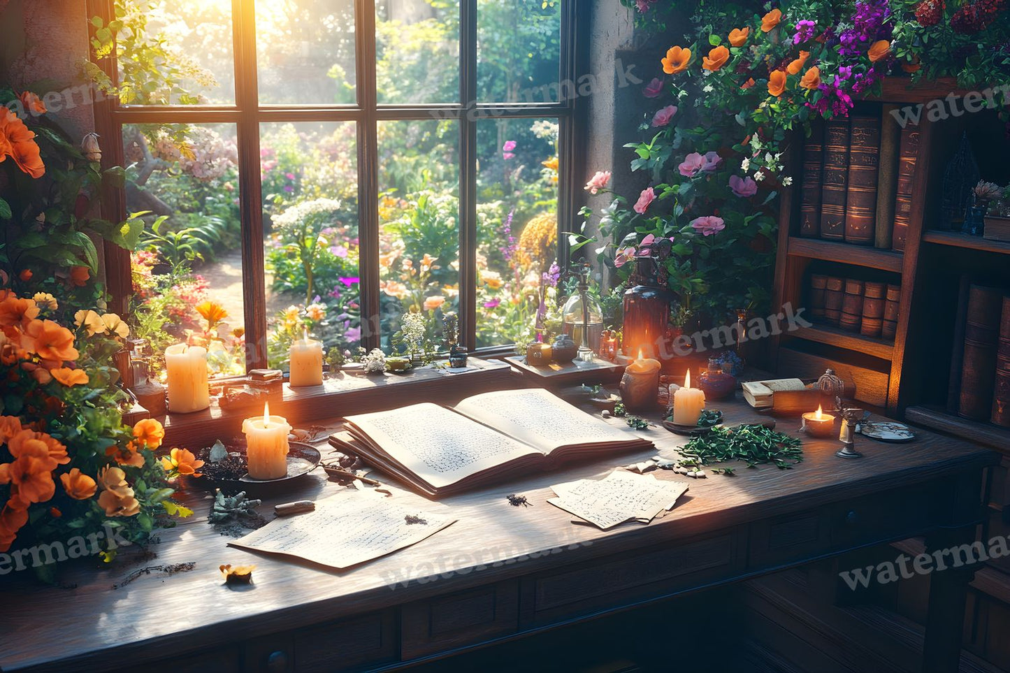 Witch’Study Desk Backdrop Images