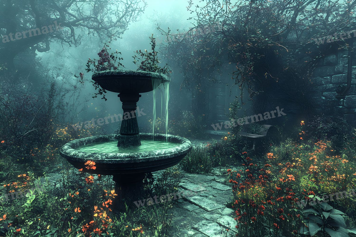 Witchs Eerie Garden Backdrop Images