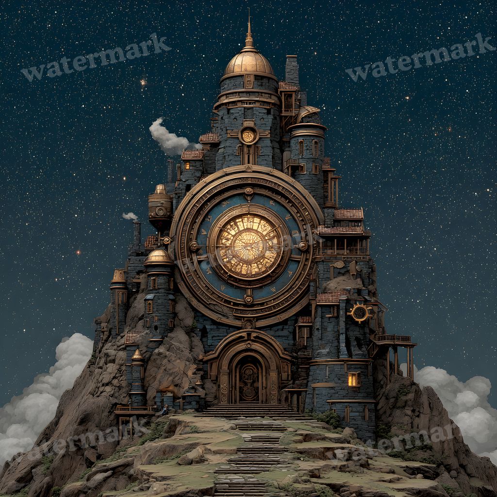 Wizardsteampunk Mountain Tower Backdrop Images