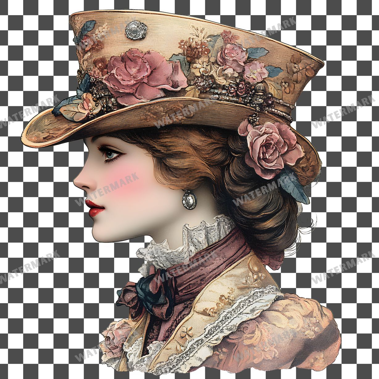 Womens Hat Vintage Style Clipart Pngs
