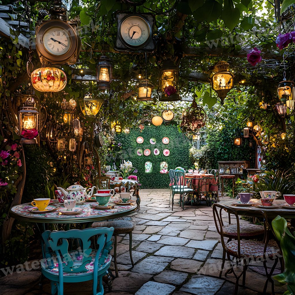 Wonderland Tea Party Backdrop Images
