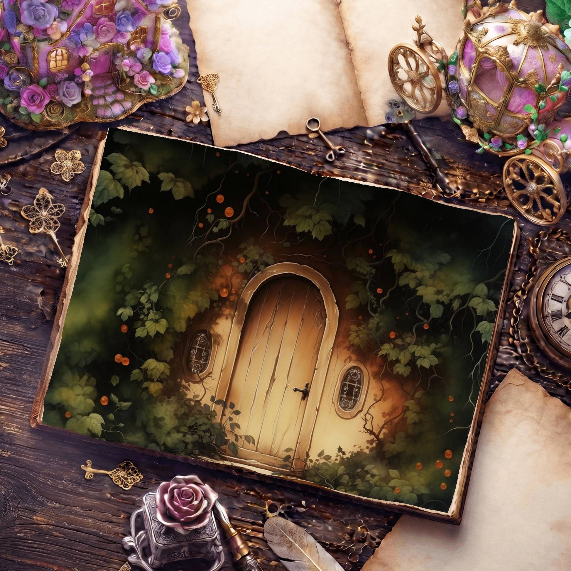 Wooden Door Digital Papers