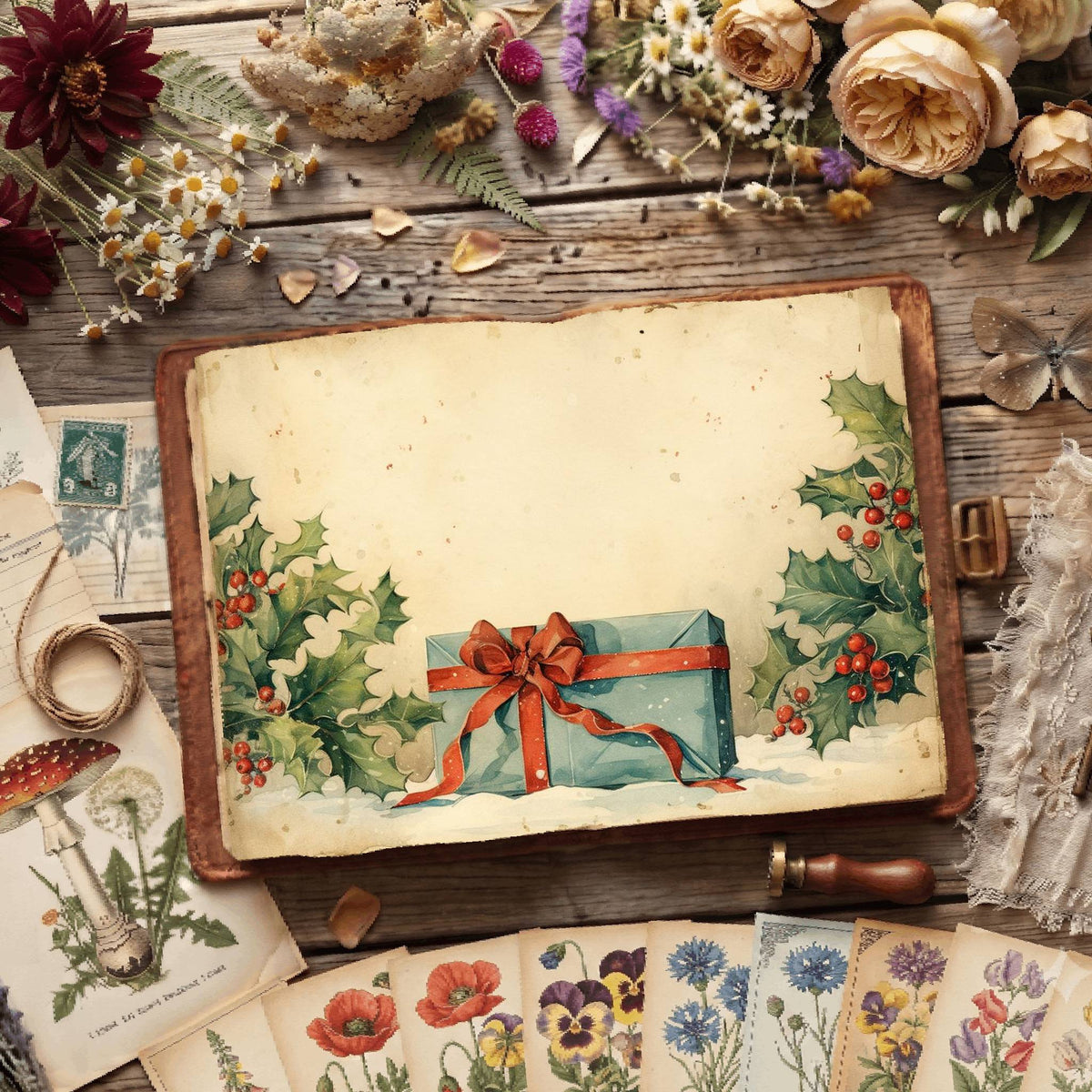 Wrapped Christmas Gifts Digital Papers