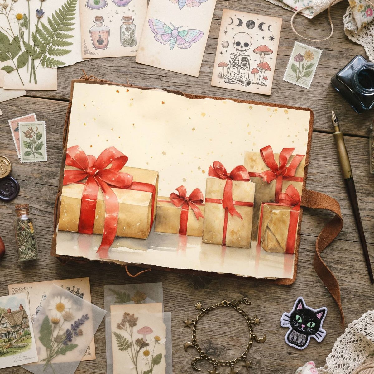 Wrapped Christmas Gifts Digital Papers