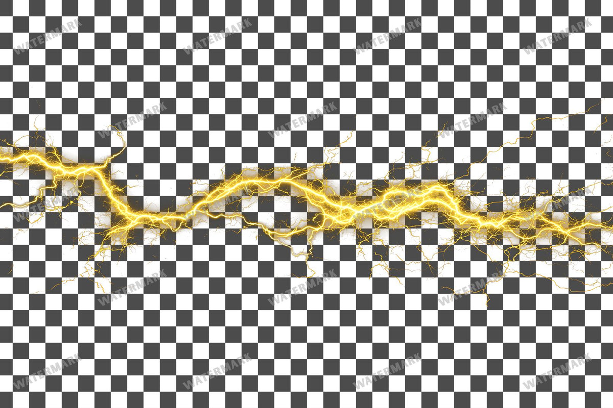Yellow Lightning Strike Transparent Overlay Pngs