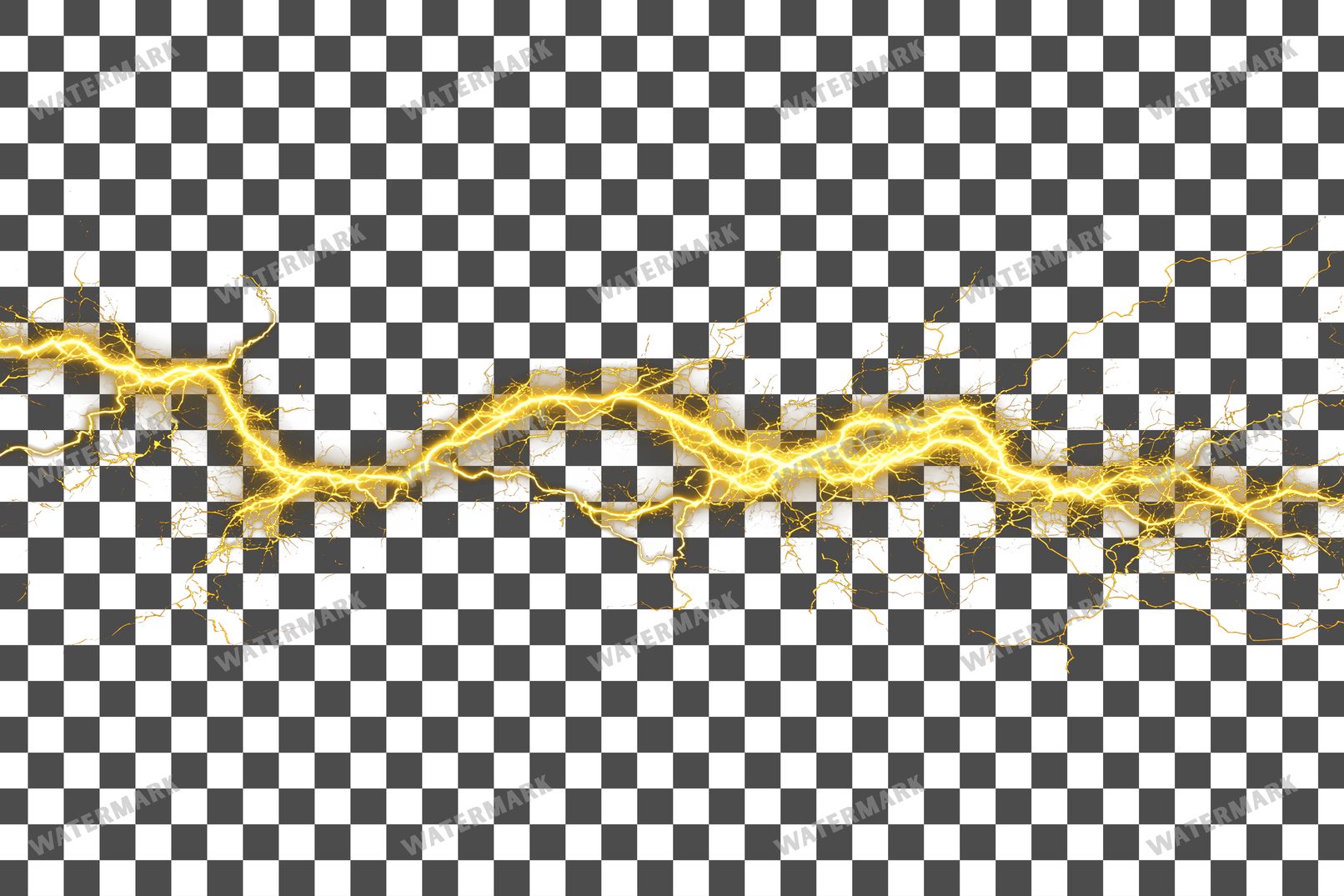 Yellow Lightning Strike Transparent Overlay Pngs