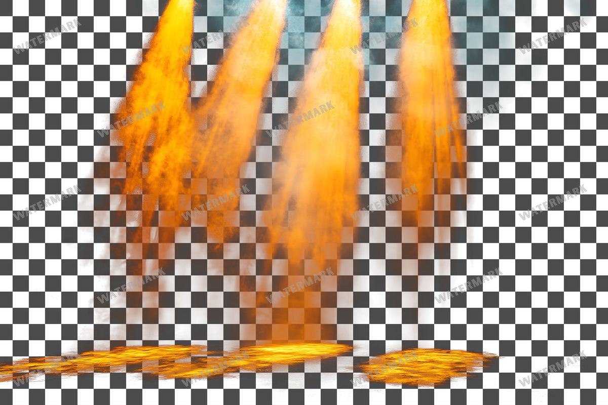 Yellow Neon Lighting Dramatic Shadows Transparent Overlay Pngs