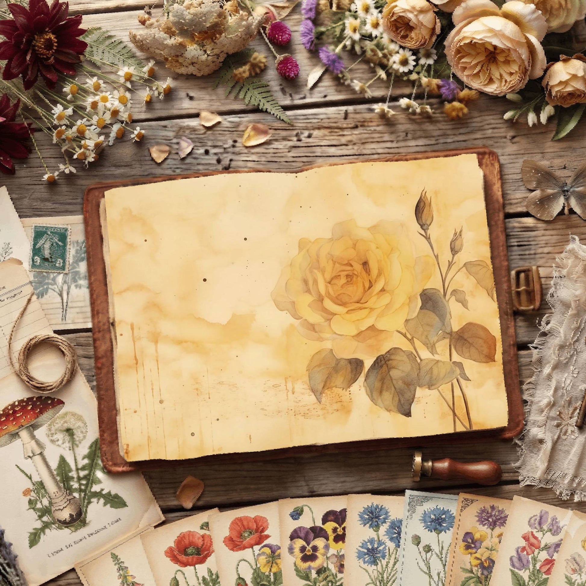 Yellow Roses Digital Papers