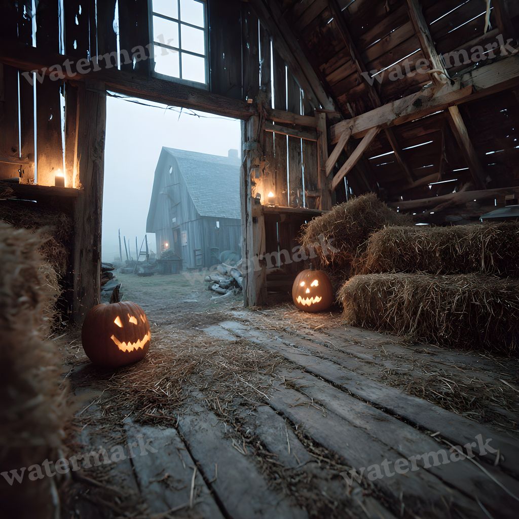 Abandoned Barn Loft At Midnight Backdrop Images