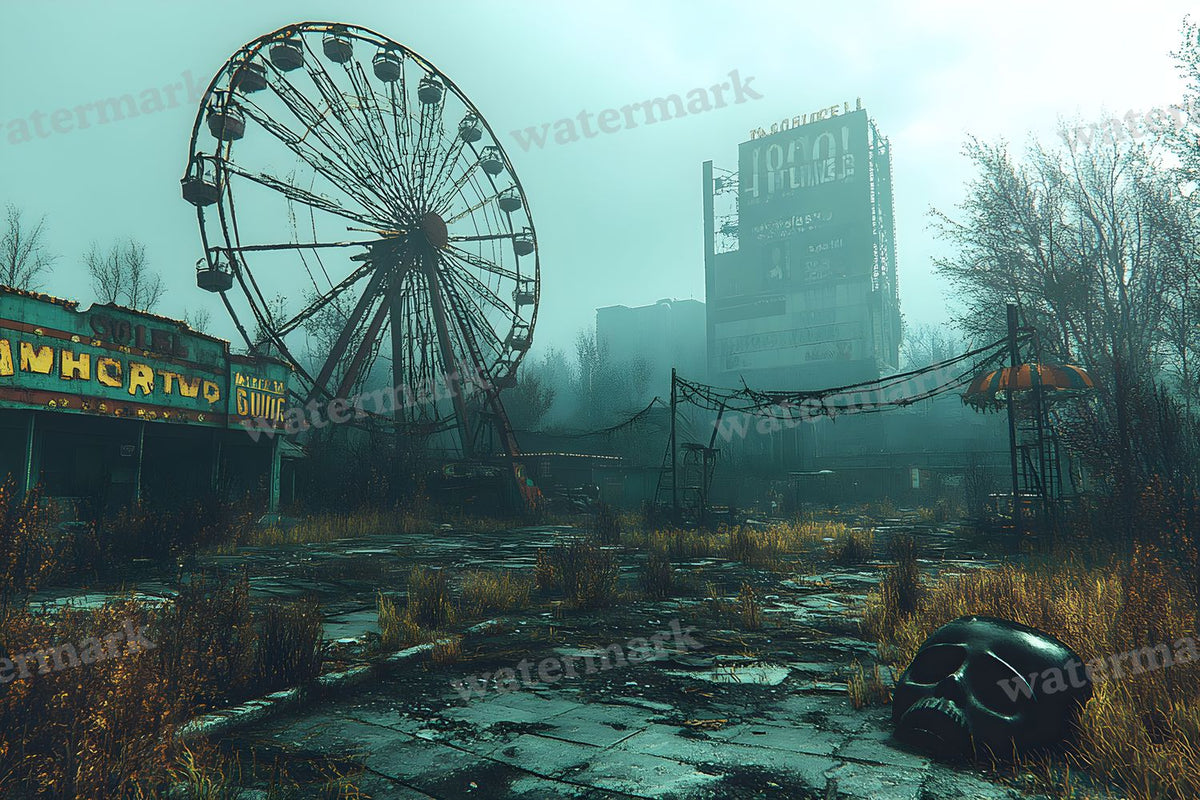 Abandoned Carnival Spooky Backdrop Images