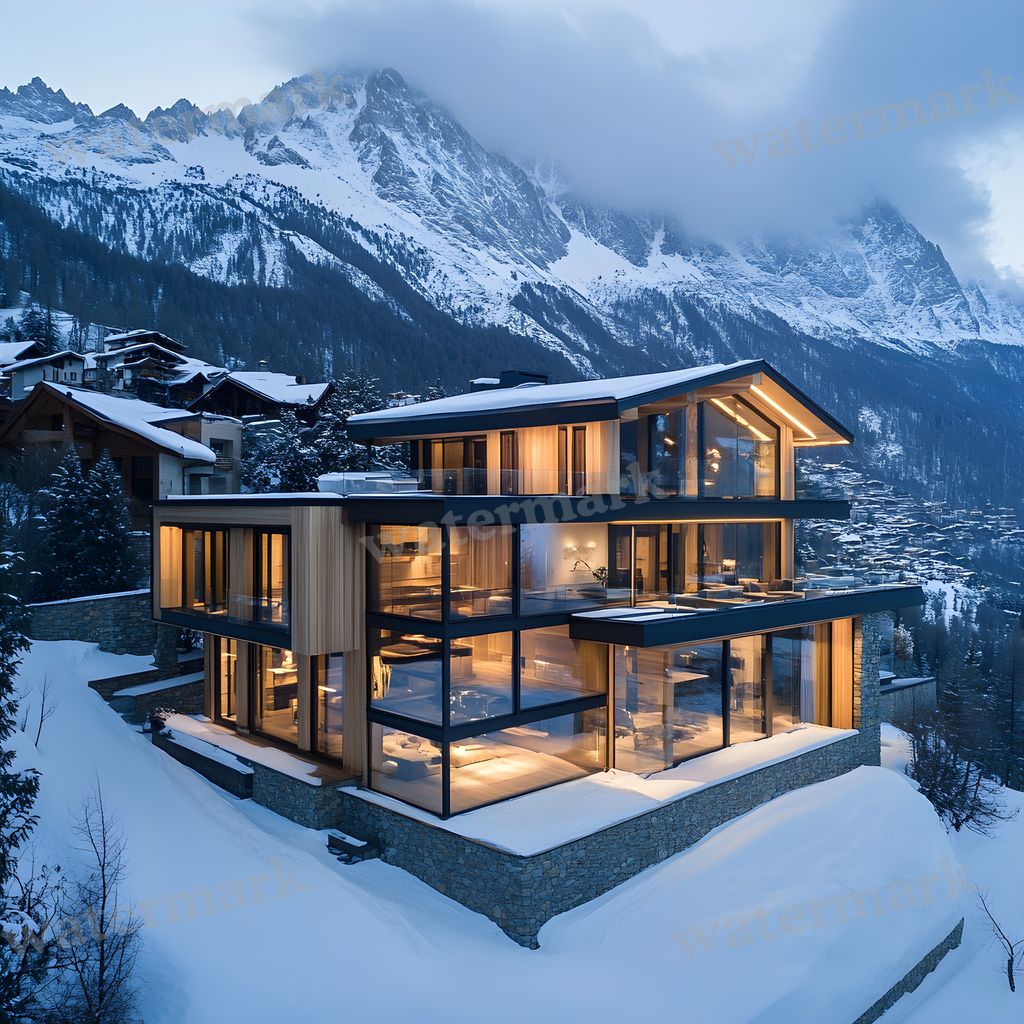 Alpine Ski Chalet Backdrop Images