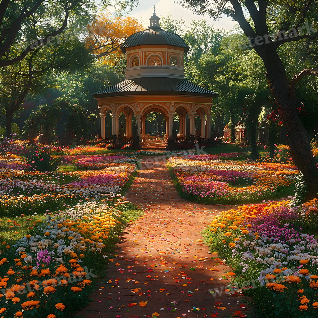Baroque Garden digital photo backdrop for photo editing, preview 7