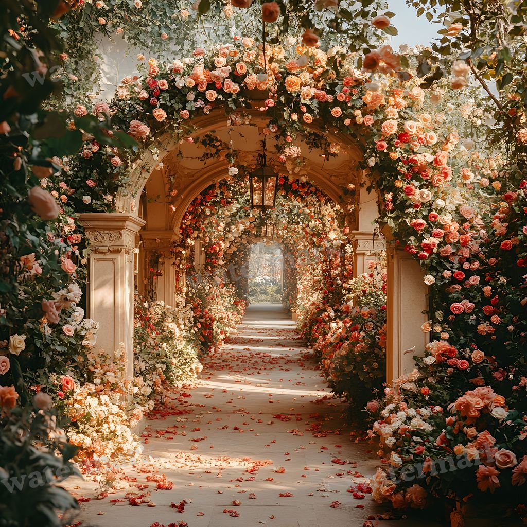 Baroque Garden digital photo backdrop for photo editing, preview 7