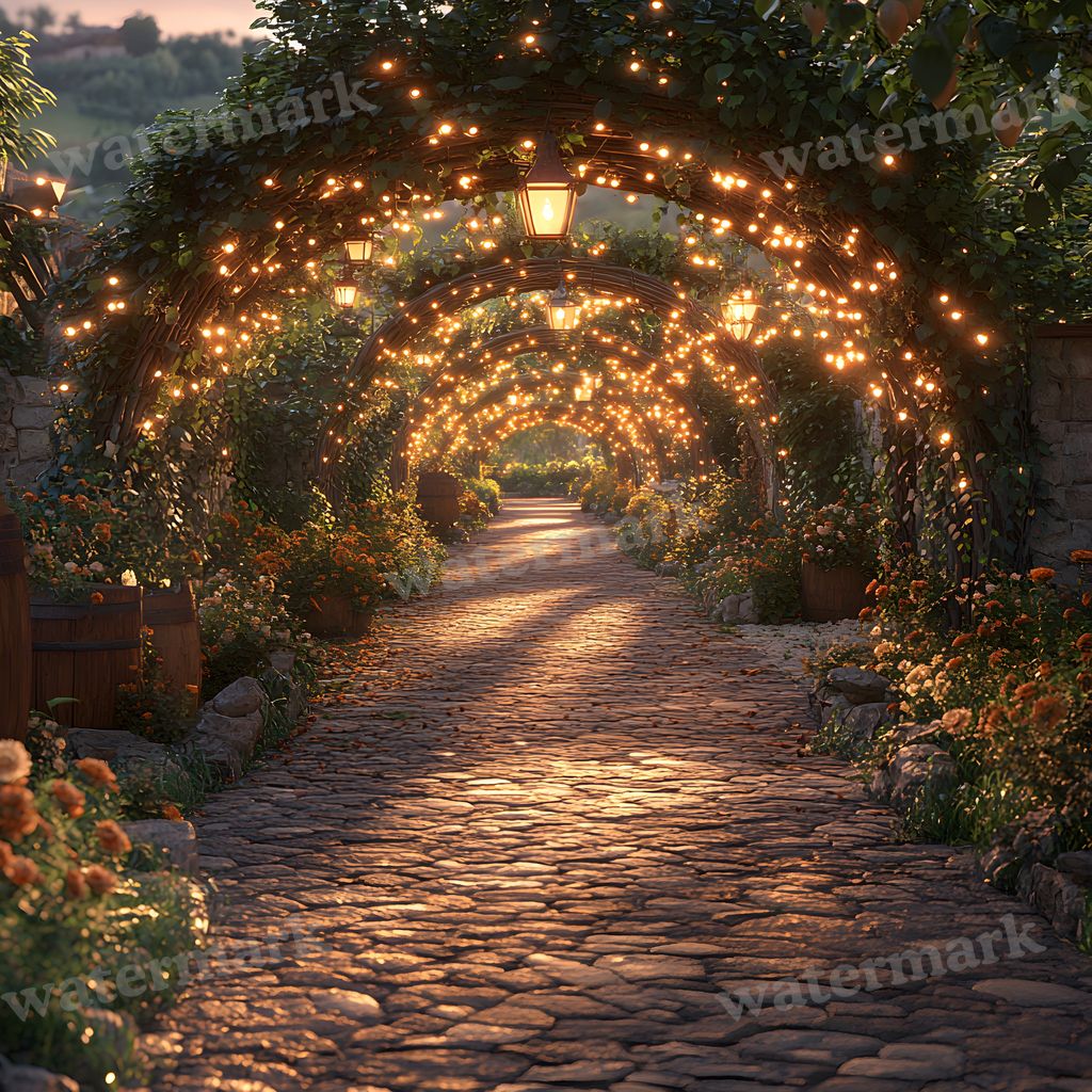 Baroque Garden digital photo backdrop for photo editing, preview 7