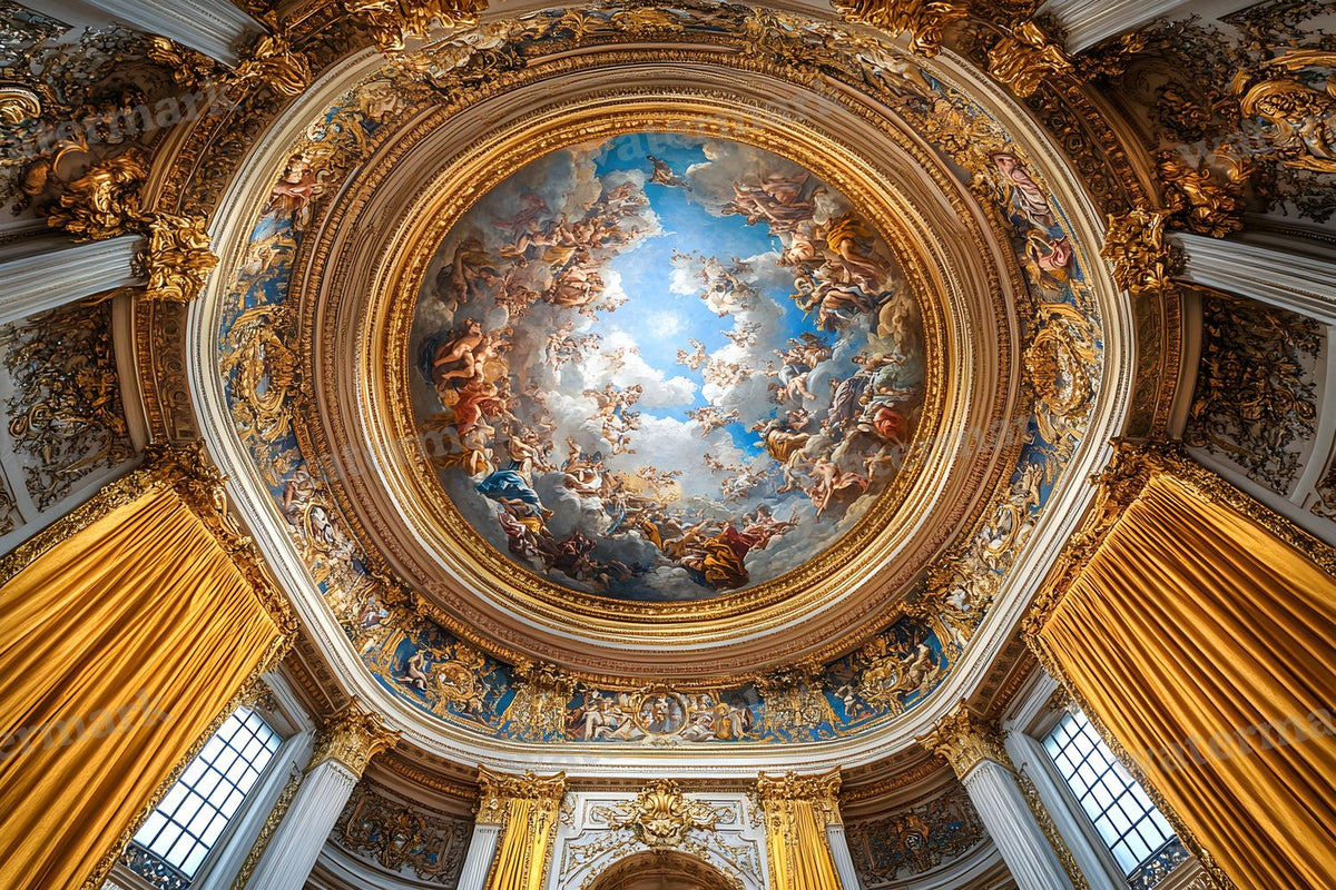 Baroque Regal Fresco digital photo backdrop for photo editing, preview 7