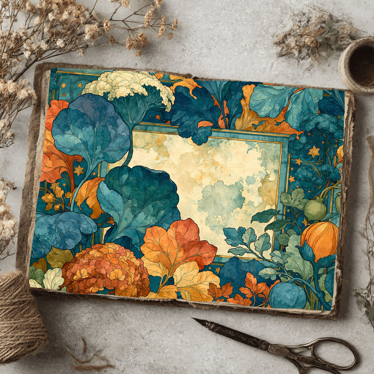 Celestial Botanical Frame Design