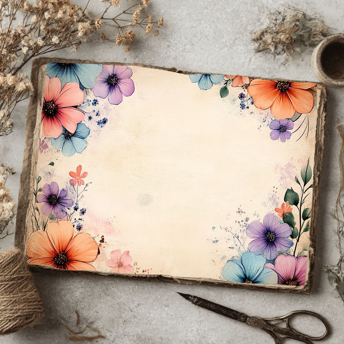 Cotton Candy Wildflower Printable Paper