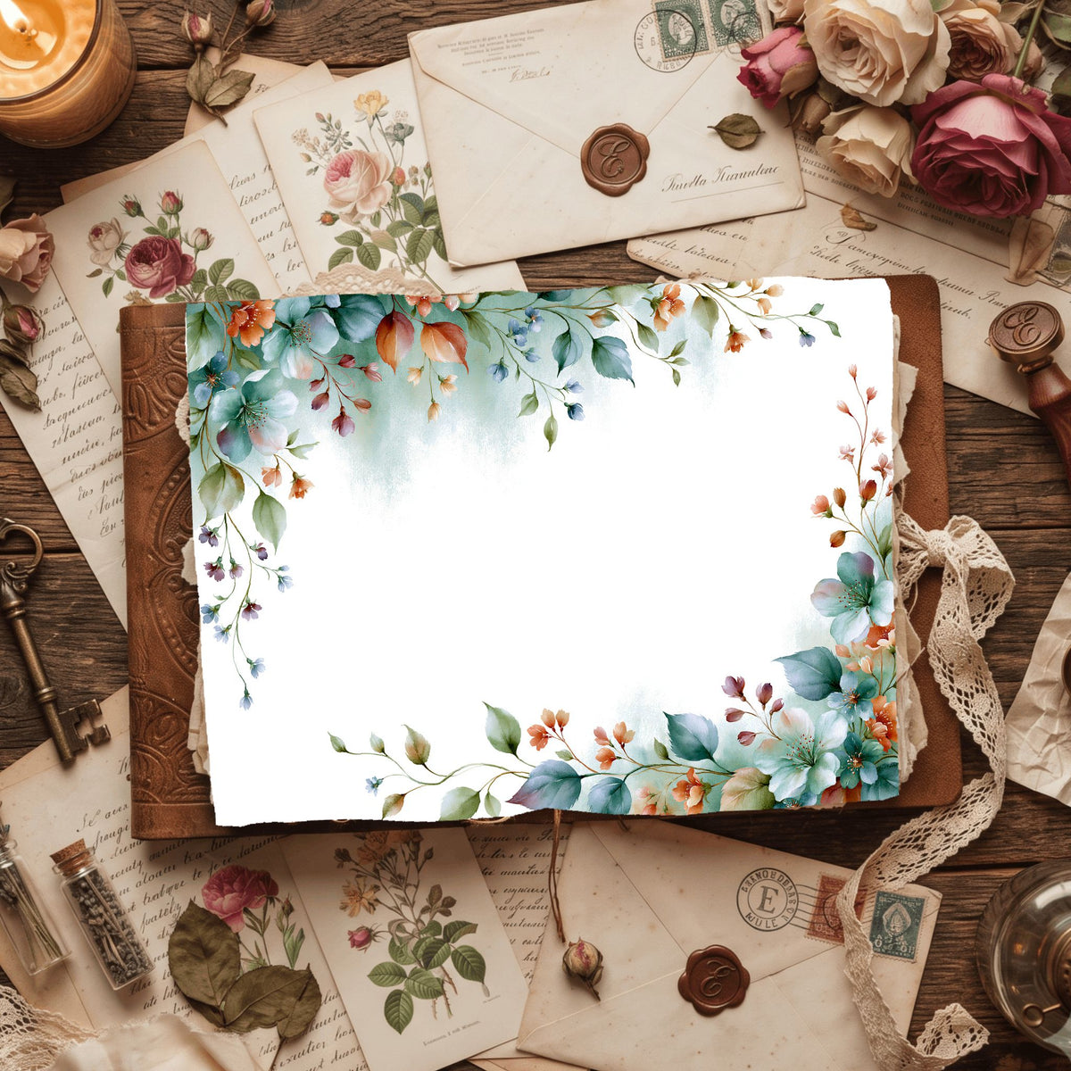 Delicate Botanical Border Frame