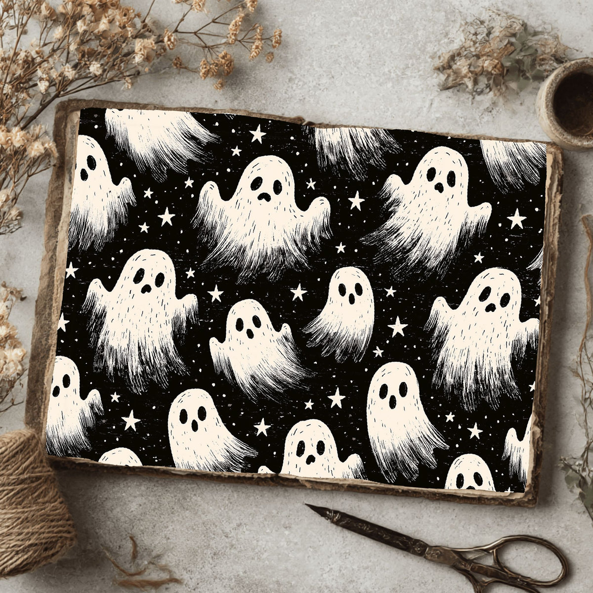 Halloween Ghost Seamless Pattern