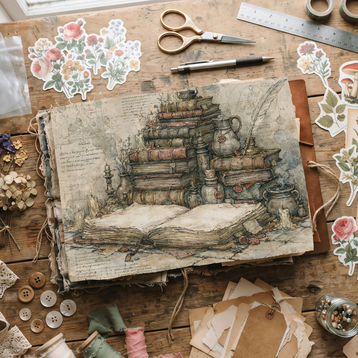 Old Witch Library Stationery