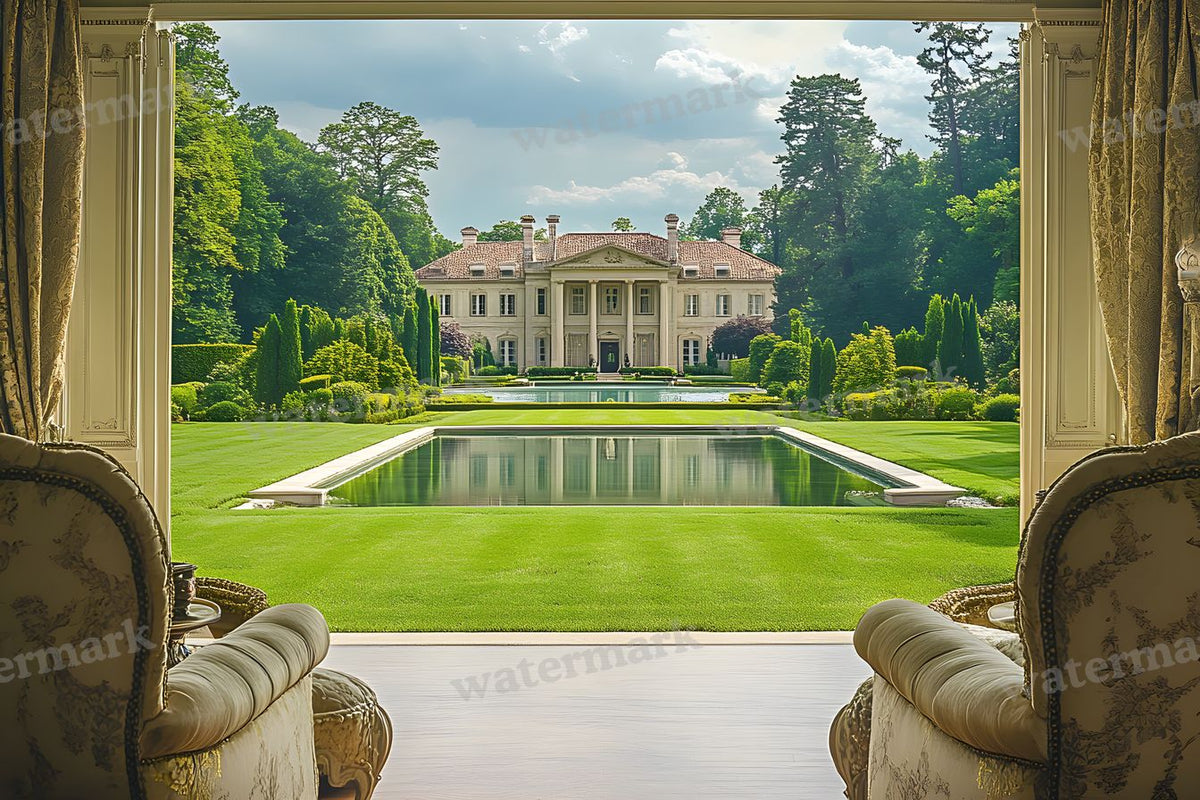 Opulent Estate View digital photo backdrop for photo editing, preview 7