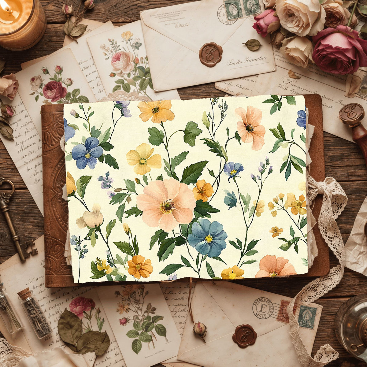 Pastel Botanical Bloom Paper