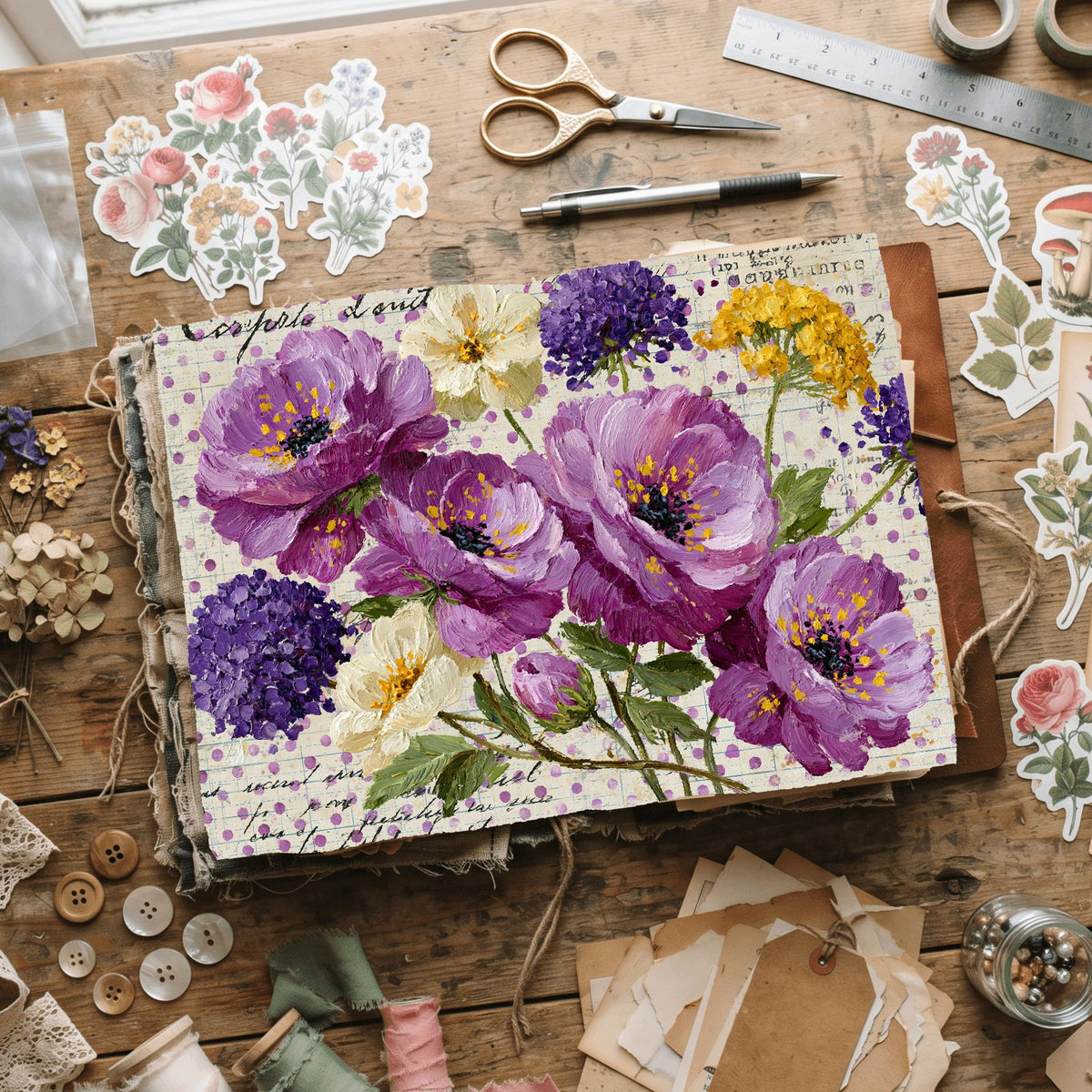 Pastel Purple Shabby Chic Journal Paper