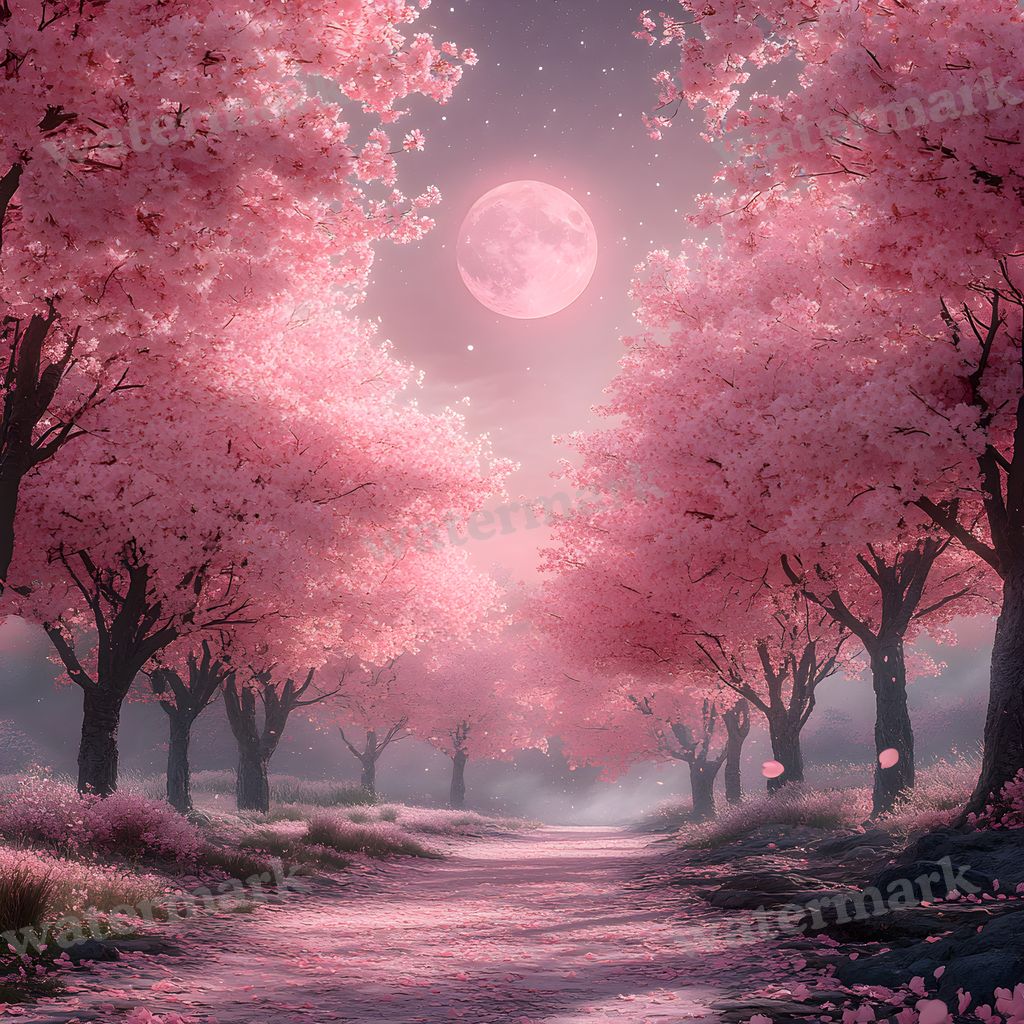 Pink Moon Backdrop Images