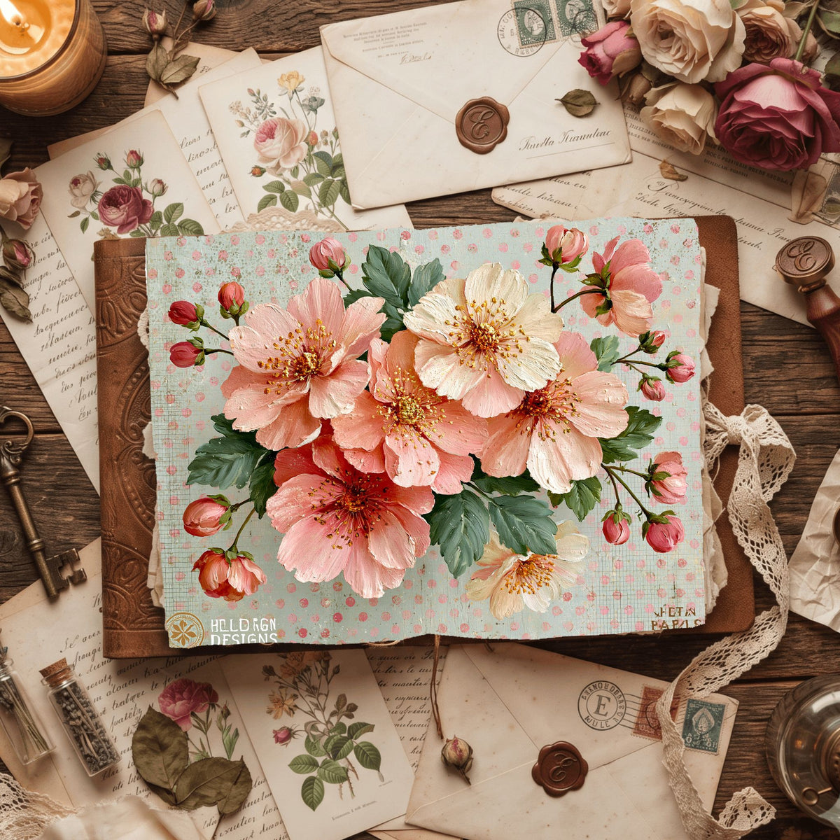 Pink Shabby Chic Journal Paper