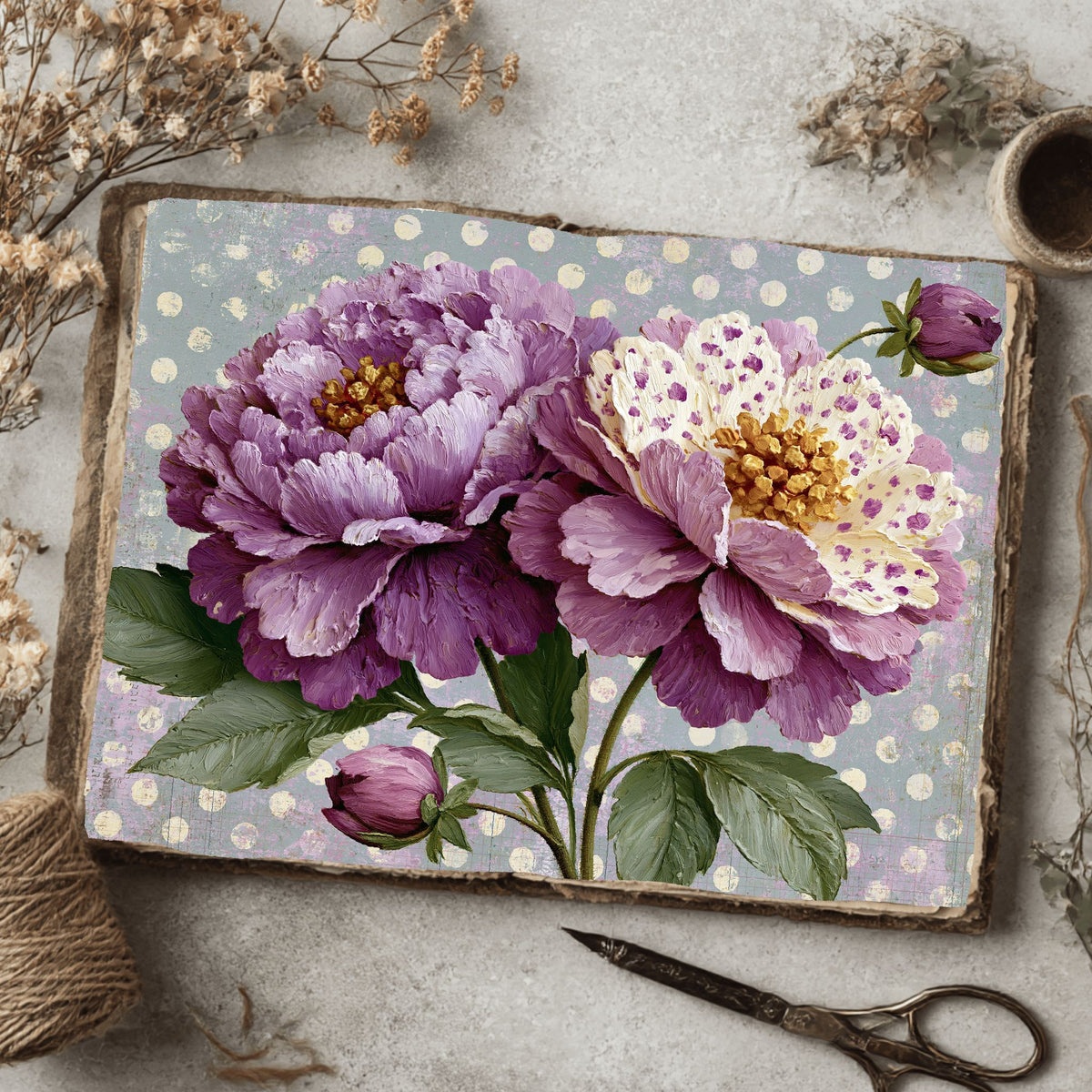 Purple Shabby Chic Journal Paper